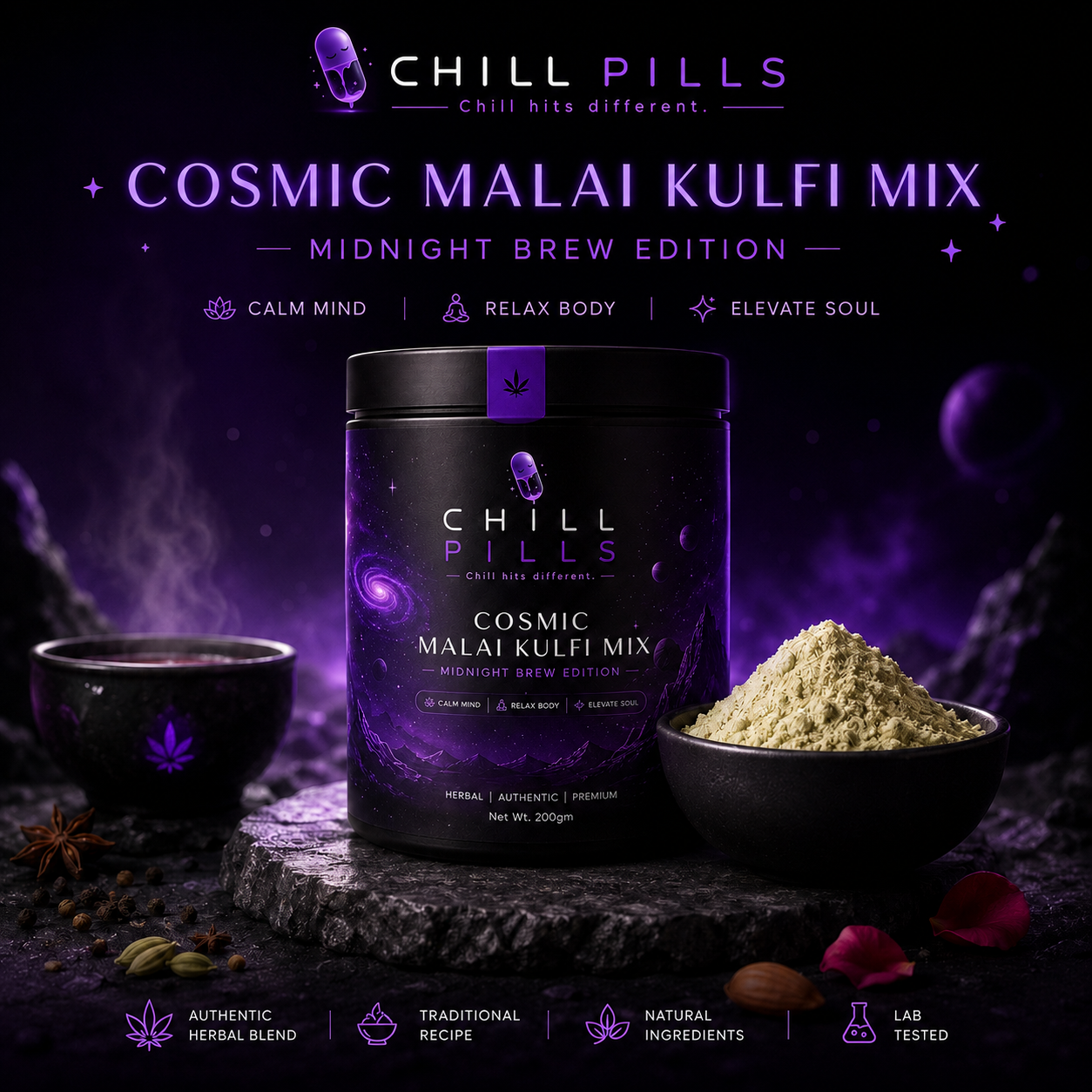 ChillPills Malai kulfi Cosmic Mix (Midnight Brew Edition)