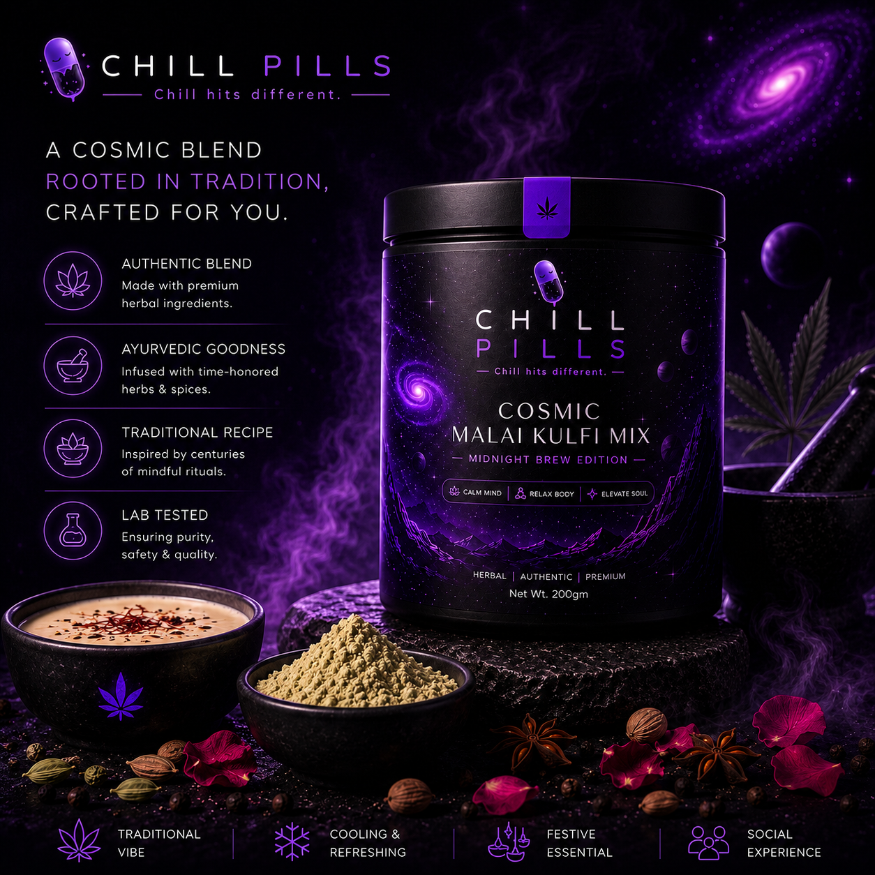 ChillPills Malai kulfi Cosmic Mix (Midnight Brew Edition)